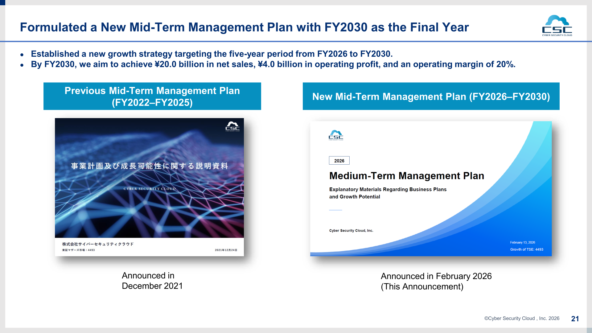 New mid-term management plan for FY2026 to FY2030 with FY2030 targets