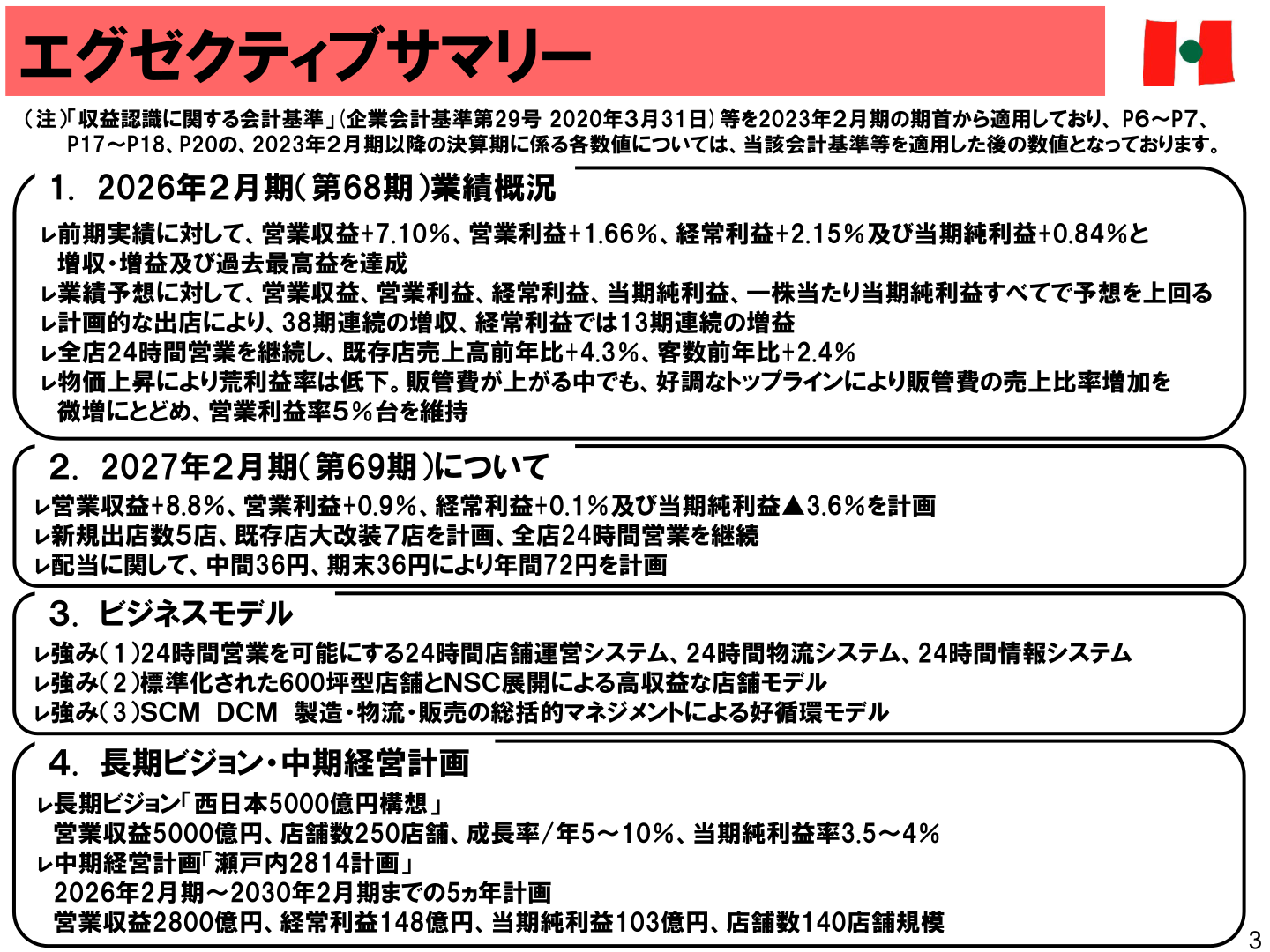 Executive summary of results for the fiscal year ended February 2026 (68th term)