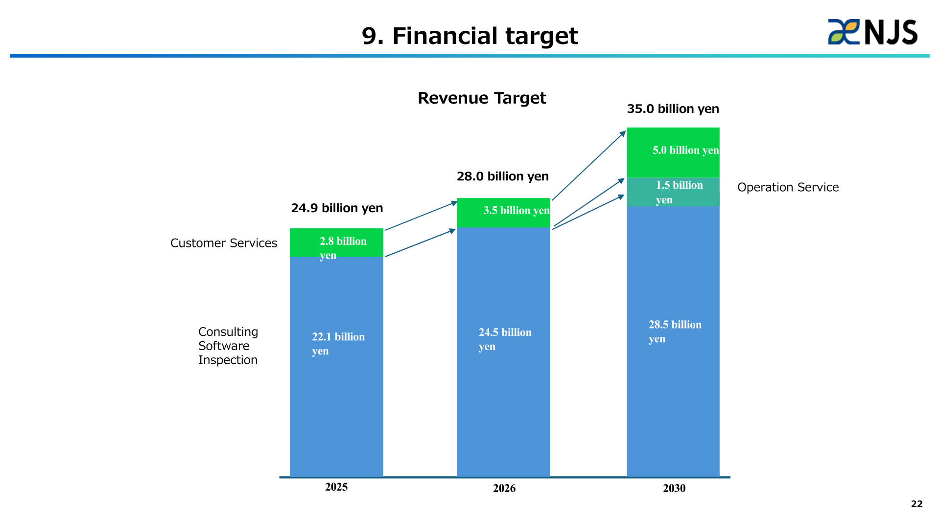 NJS revenue target for 2025, 2026 and 2030