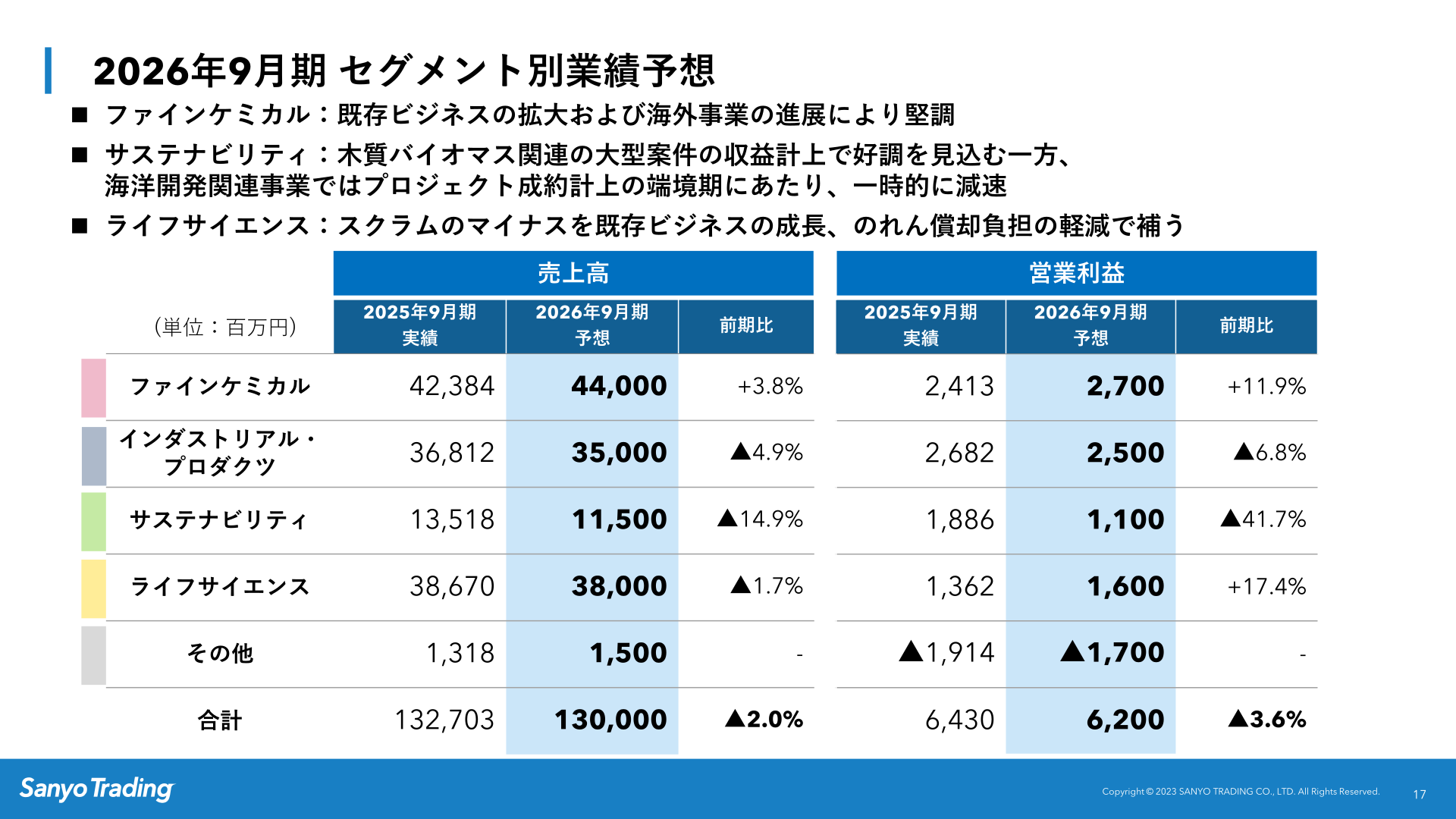 FY2026 segment forecast